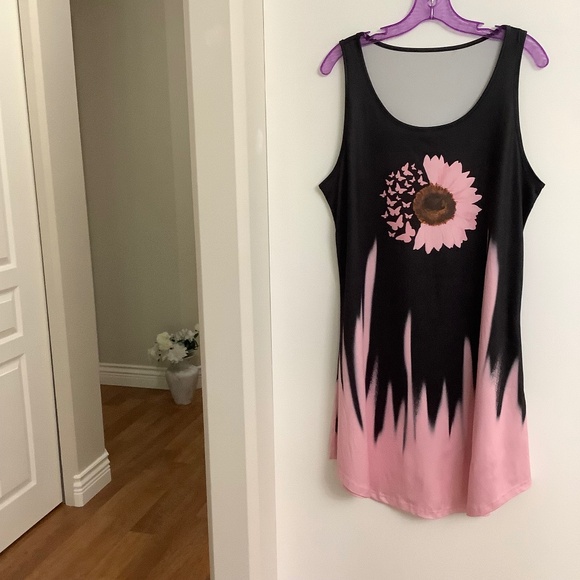 NEW Pink Sunflower Dress fits XL ~ So Pretty! - Picture 1 of 8